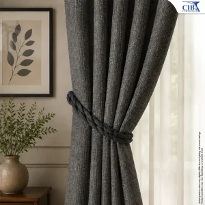Braided Cotton Loop Tieback (Charcoal Grey)