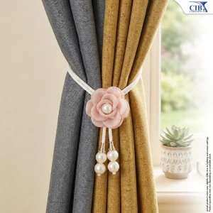 Luxe Rose & Pearl Curtain Tieback (Blush Pink)