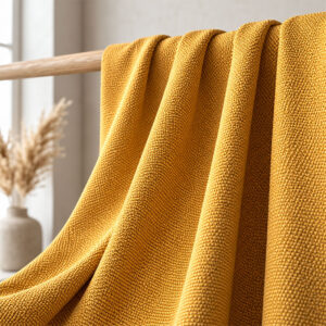 Premium Jacquard curtain fabric with elegant woven patterns